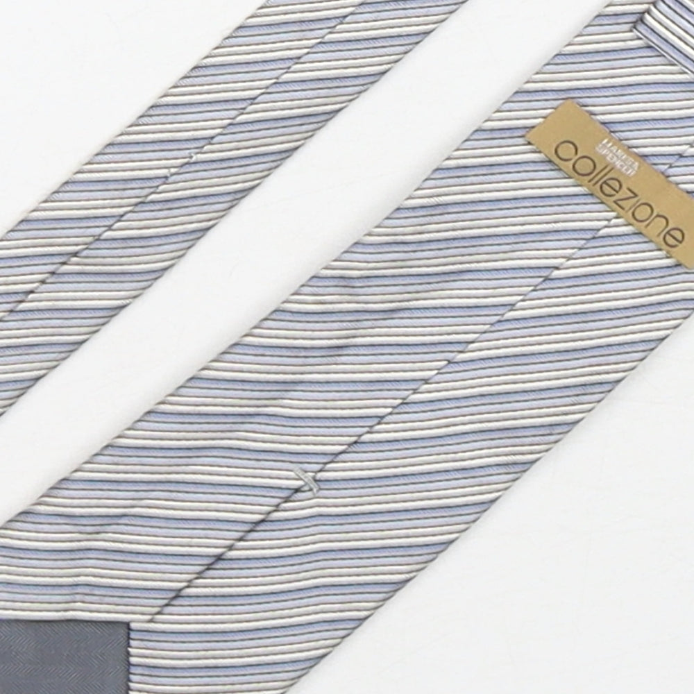 Collezione Mens Multicoloured Striped Silk Pointed Tie One Size