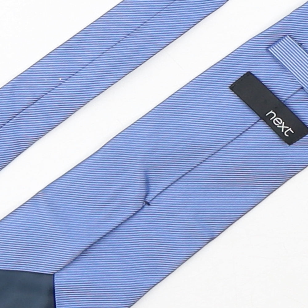 Next Mens Blue Striped Silk Pointed Tie One Size