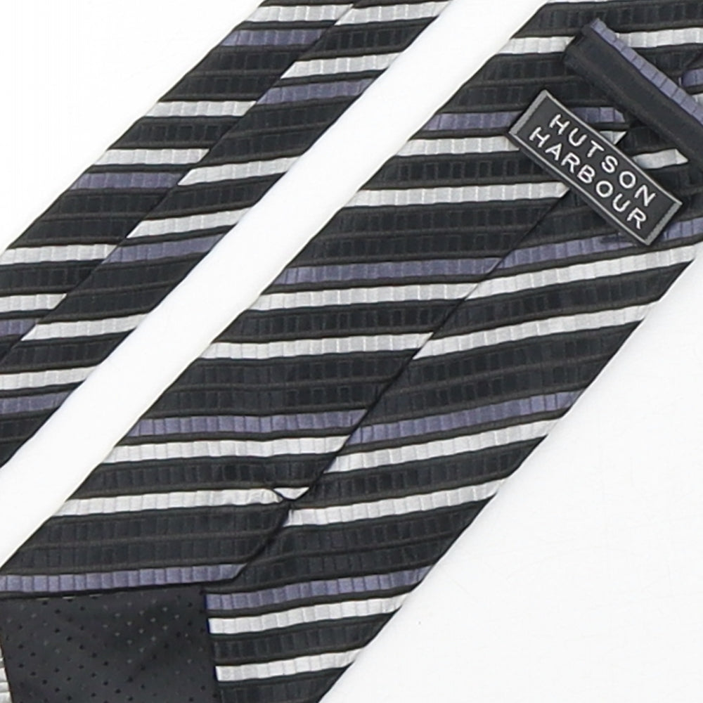 Hutson Harbour Mens Multicoloured Striped Polyester Pointed Tie One Size