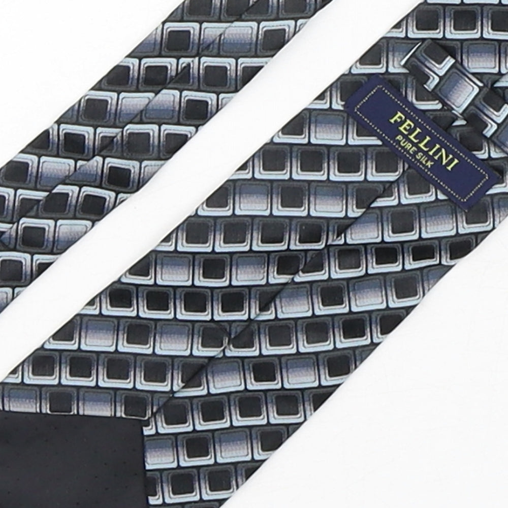 Fellini Mens Multicoloured Geometric Silk Pointed Tie One Size