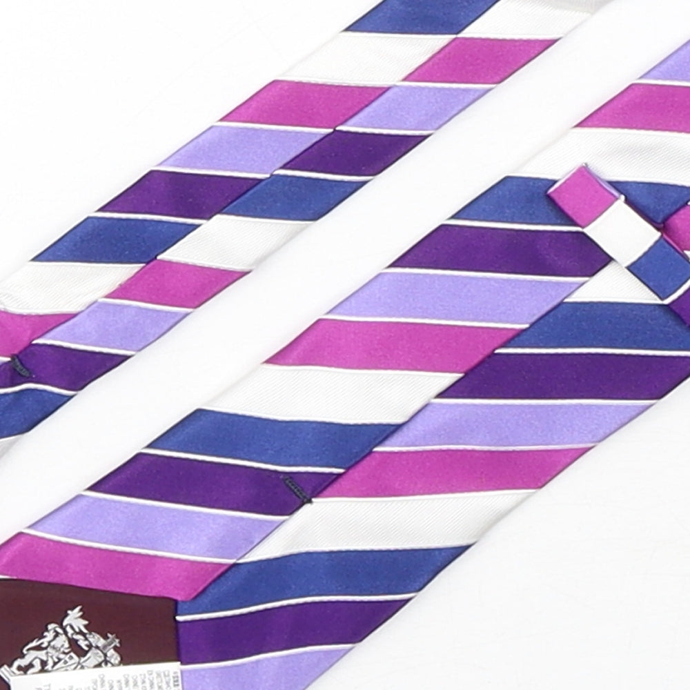 Marks & Spencer Mens Multicoloured Striped Silk Pointed Tie One Size