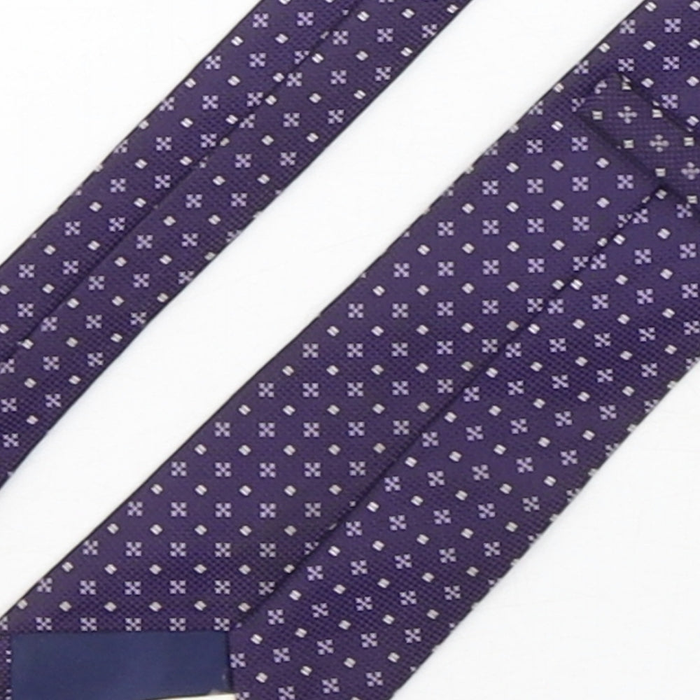 Marks & Spencer Mens Purple Geometric Polyester Pointed Tie One Size