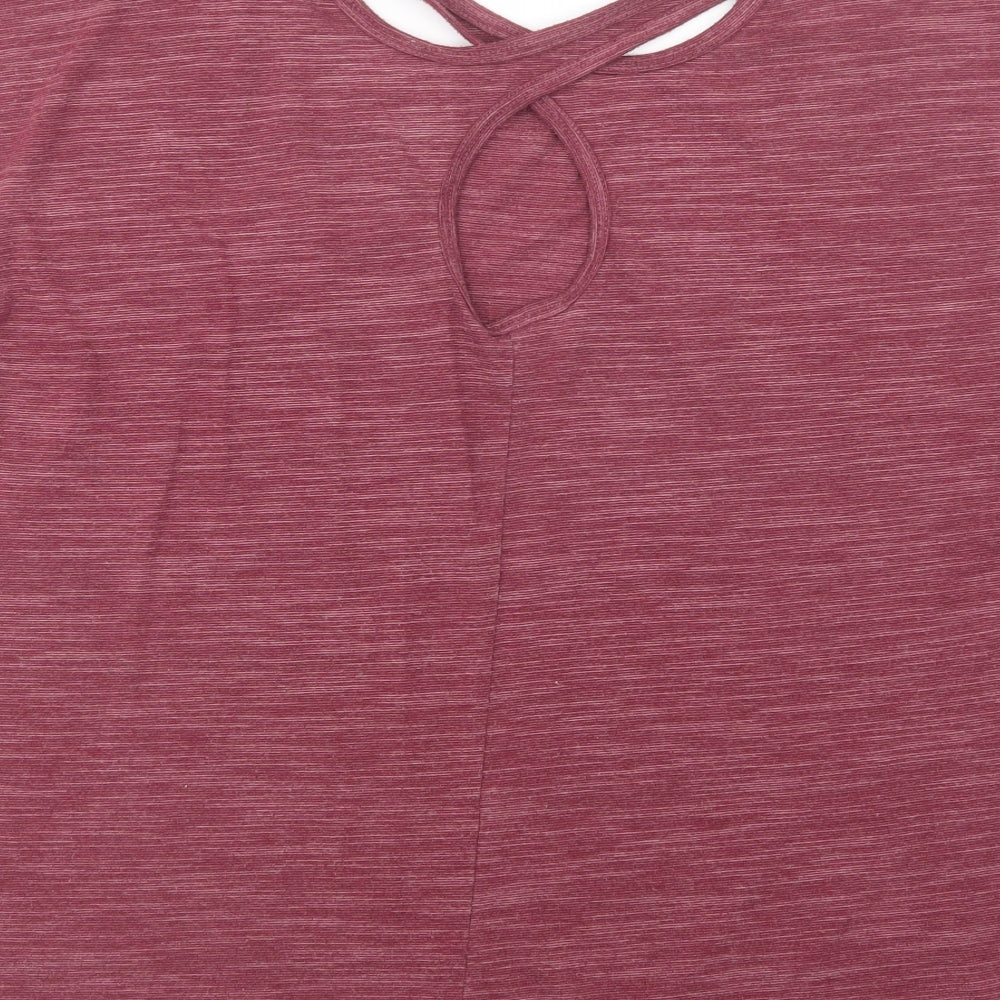 Souluxe Womens Purple Polyester Pullover T-Shirt Size L Scoop Neck Pullover