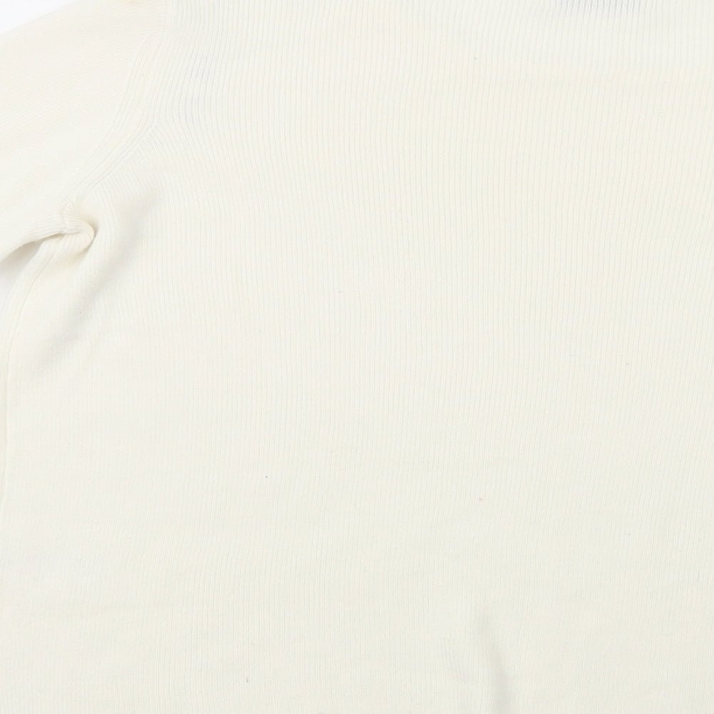 Papaya Womens Ivory Crew Neck Acrylic Pullover Jumper Size S