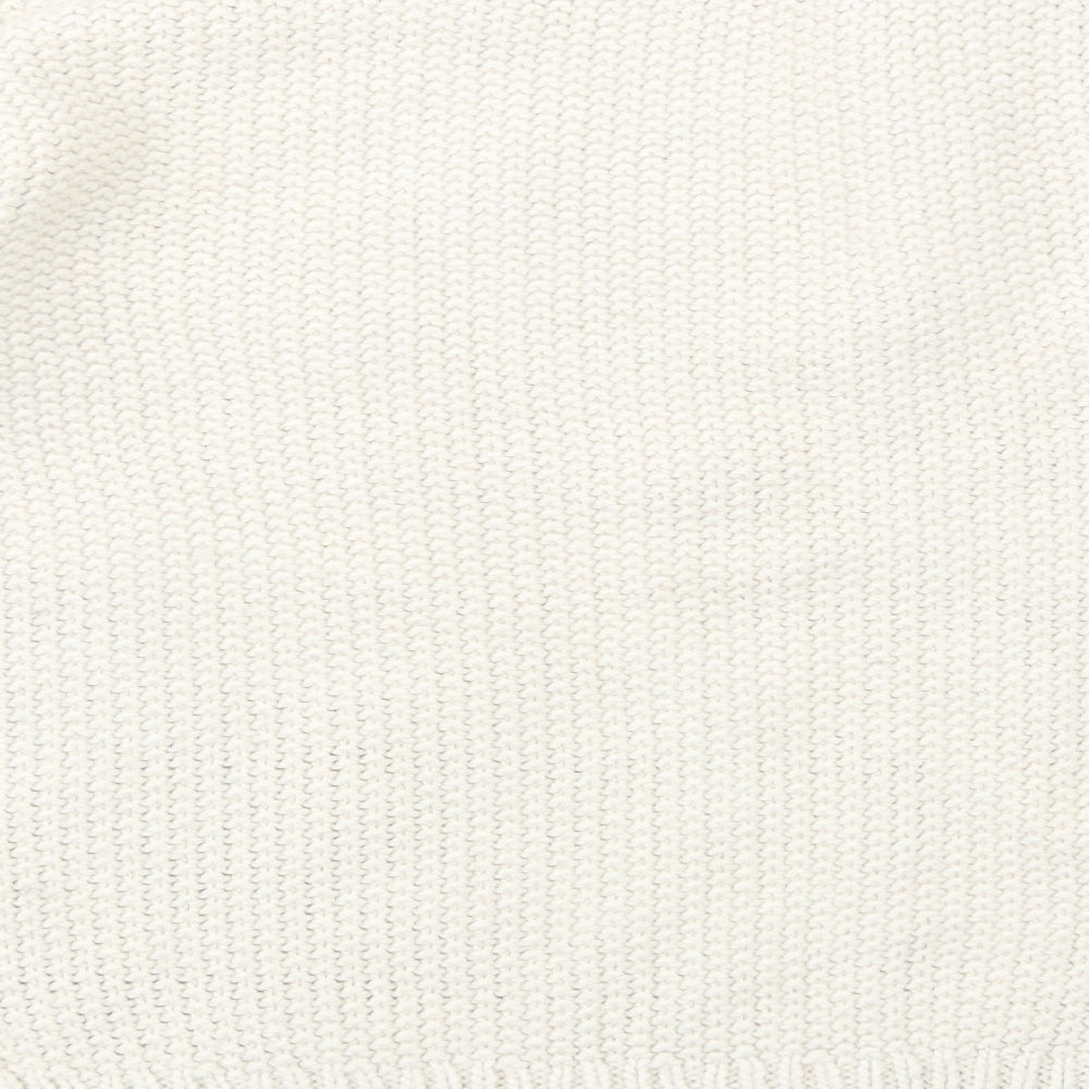 H&M Womens Beige Crew Neck Acrylic Pullover Jumper Size S