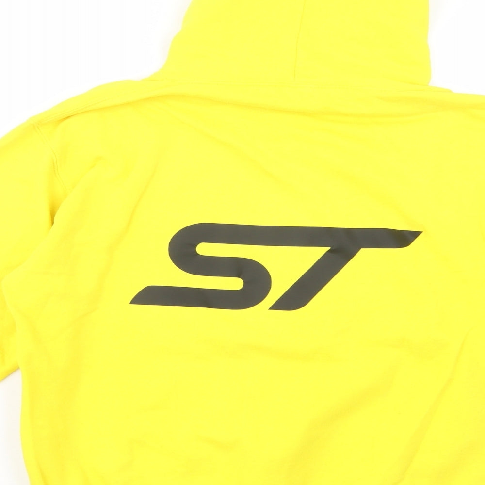 Awdis Womens Yellow Cotton Pullover Hoodie Size M Pullover