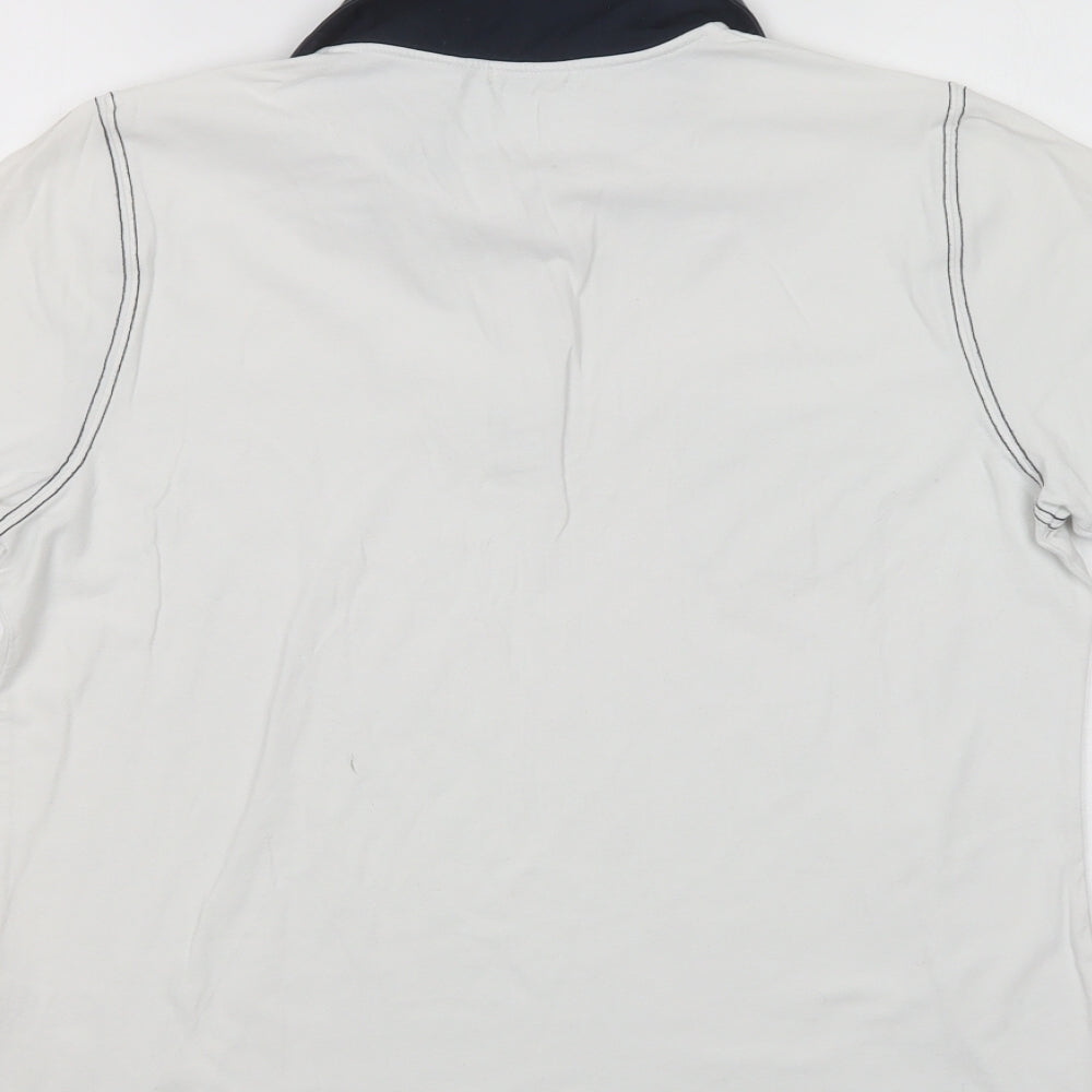 One Up Golf Womens White Cotton Basic Polo Size L Collared
