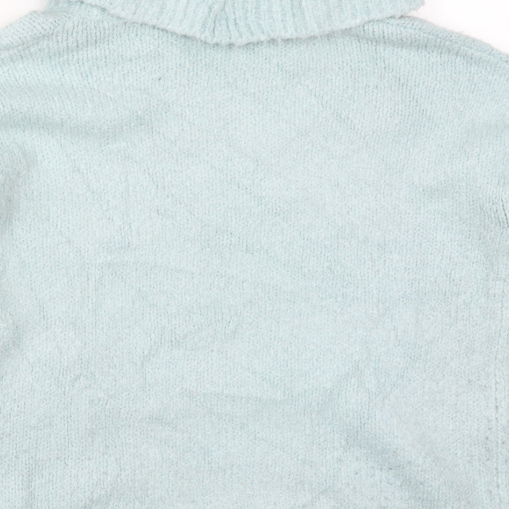 Peacocks Womens Blue Roll Neck Acrylic Pullover Jumper Size S