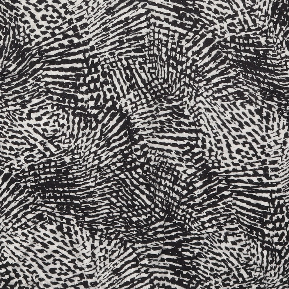 Marks & Spencer Womens Black Crew Neck Animal Print Viscose Cardigan Jumper Size 14