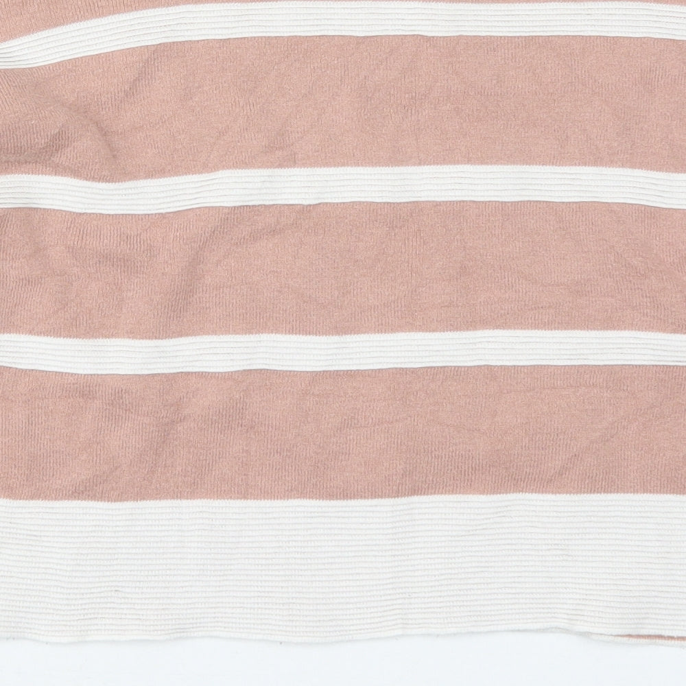 Atmosphere Womens Pink Crew Neck Striped Acrylic Pullover Jumper Size 14