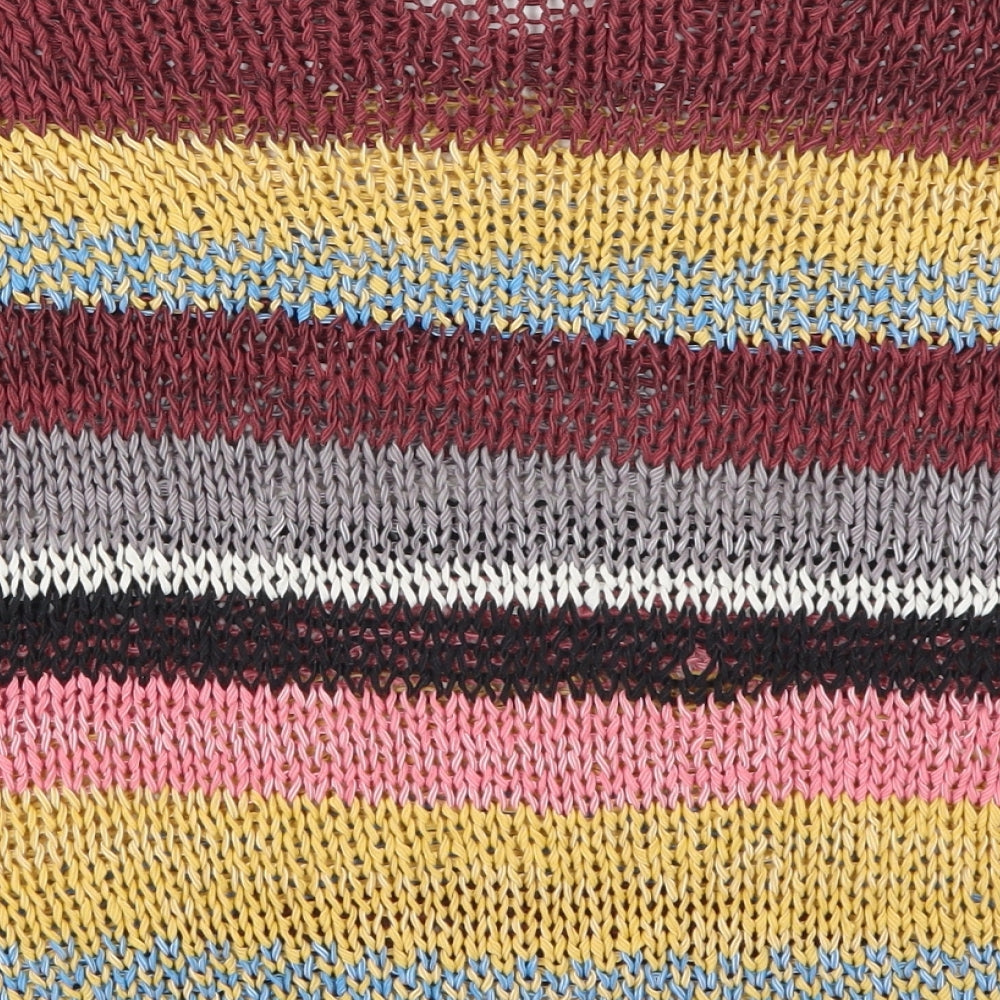 River Island Womens Multicoloured V-Neck Striped Polyester Pullover Jumper Size 10