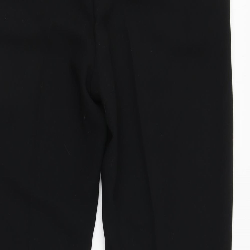 Marks and Spencer Womens Black Polyester Trousers Size 10 L25 in Regular Zip