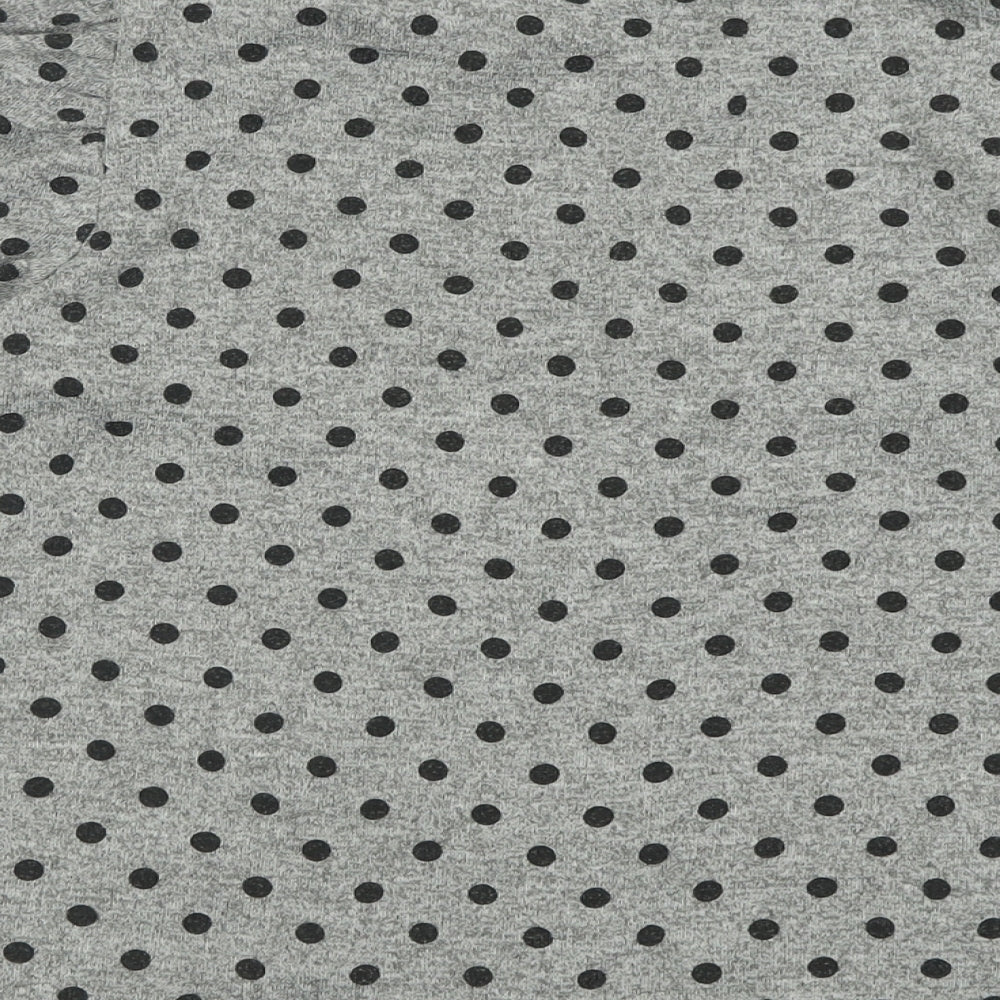 M&Co Womens Grey Crew Neck Polka Dot Polyester Pullover Jumper Size 16