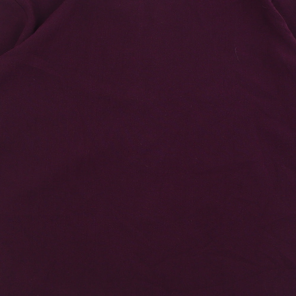 2-craze Womens Purple Polyester Basic T-Shirt Size XL V-Neck