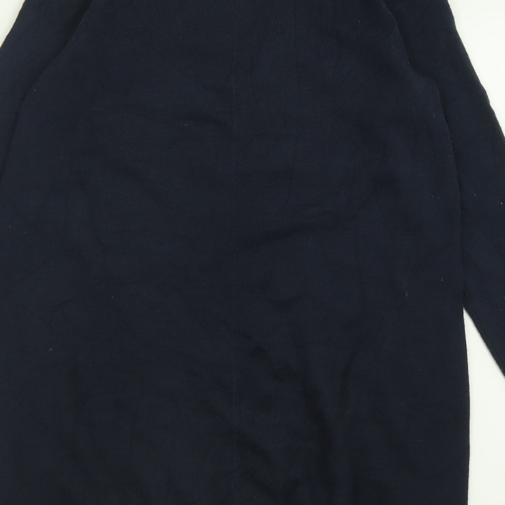 Marks & Spencer Womens Blue V-Neck Acrylic Tunic Jumper Size 6