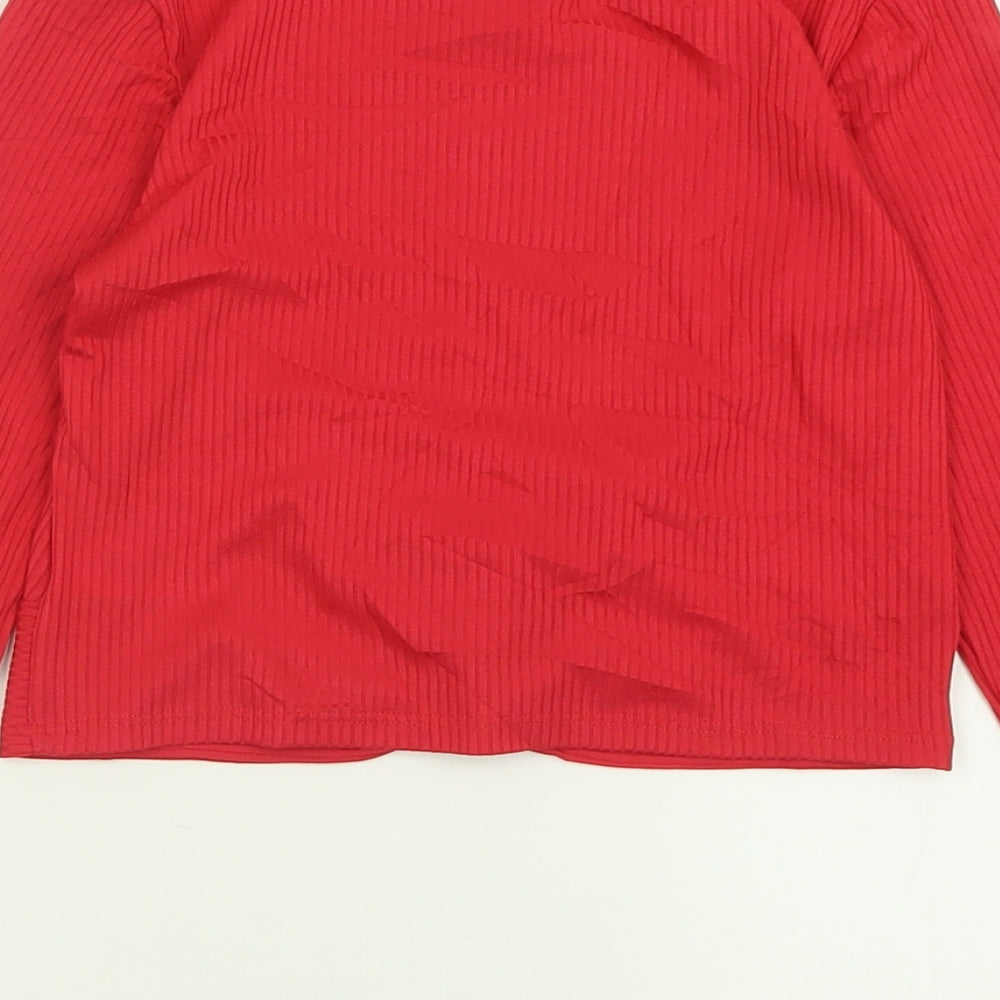Primark Girls Pink Polyester Cropped Casual Size 10-11 Years Crew Neck Pullover