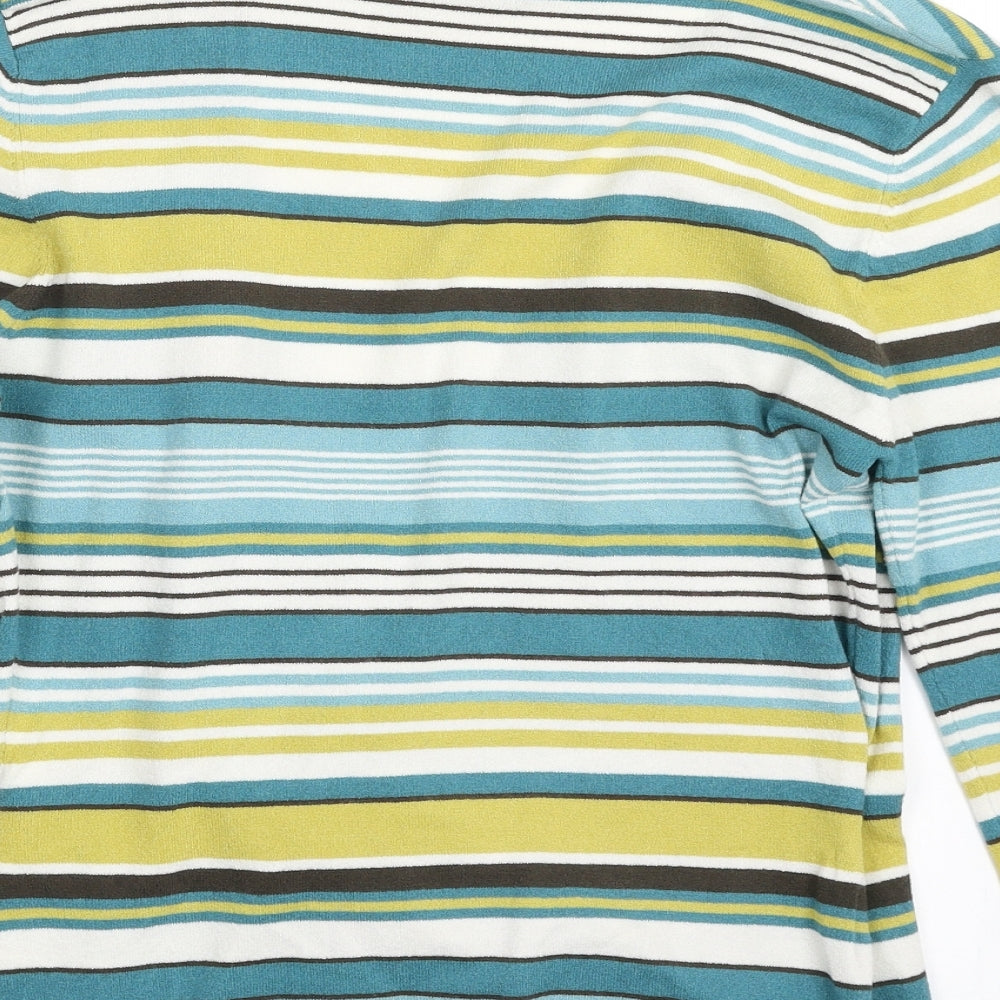 Alex & Co. Womens Multicoloured V-Neck Striped Viscose Wrap Jumper Size 12