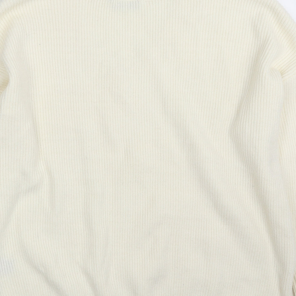 Very Womens Ivory V-Neck Viscose Pullover Jumper Size 14