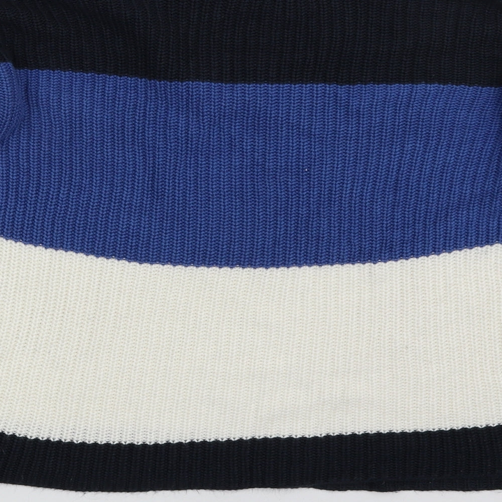 Papaya Womens Multicoloured Crew Neck Striped Acrylic Pullover Jumper Size M - Colourblock