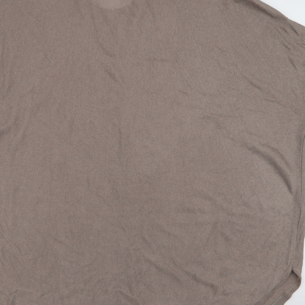 Doris Stretch Womens Beige Round Neck Viscose Pullover Jumper Size 14