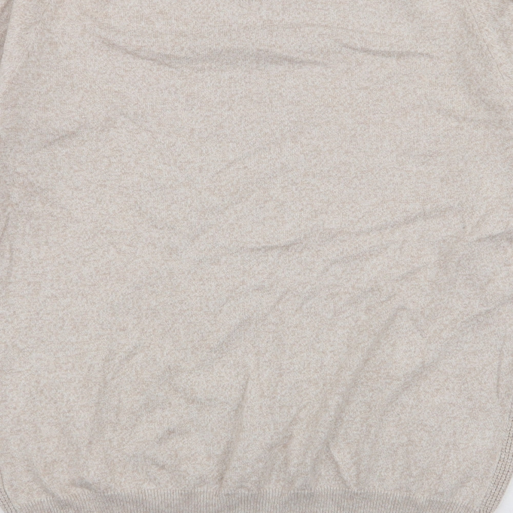 Burton Mens Beige Round Neck Polyester Pullover Jumper Size S