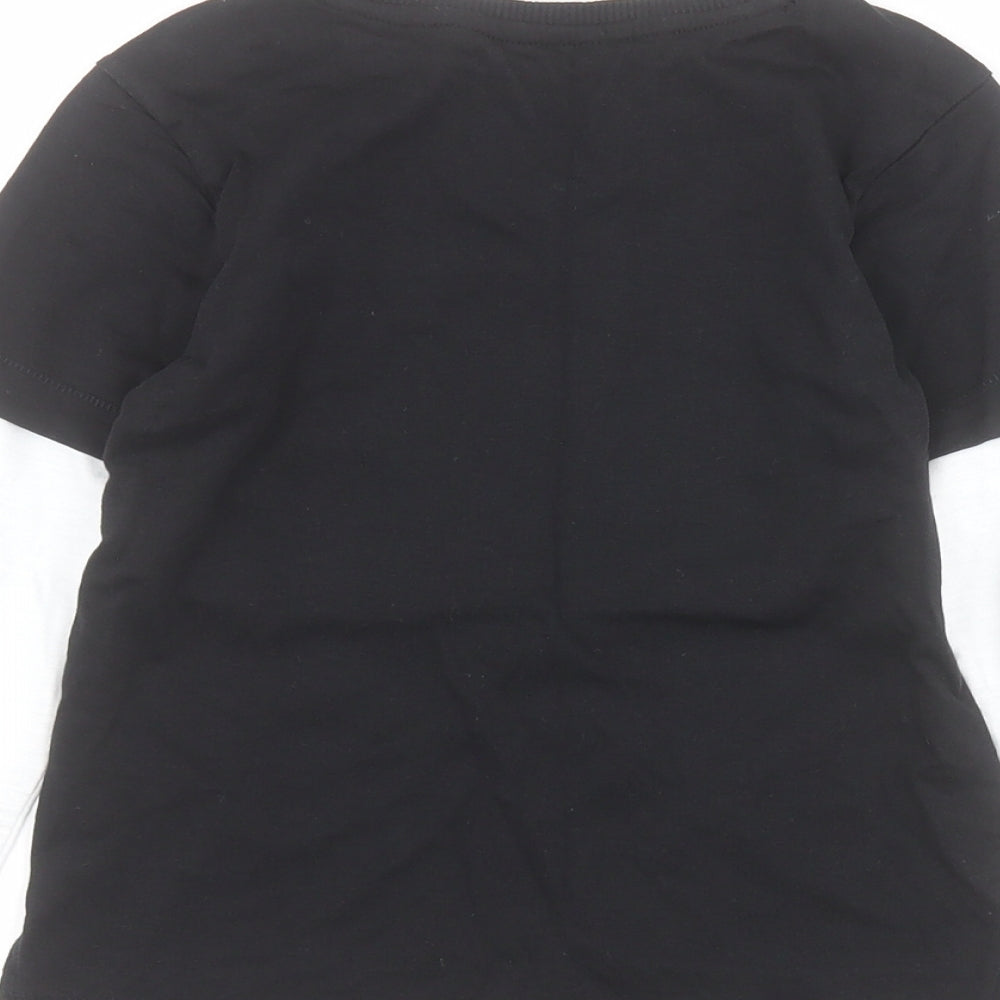 George Boys Black 100% Cotton Pullover Polo Size 2-3 Years Crew Neck Pullover