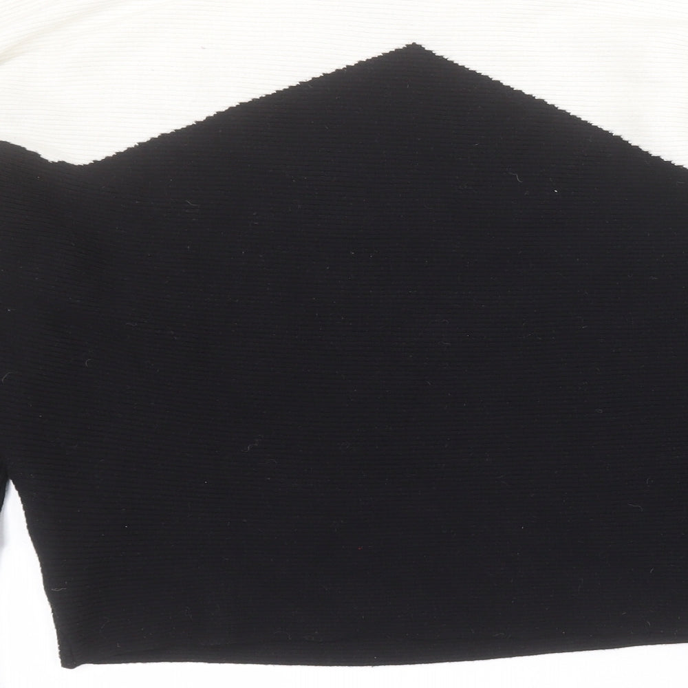 Primark Womens Black Round Neck Viscose Pullover Jumper Size S