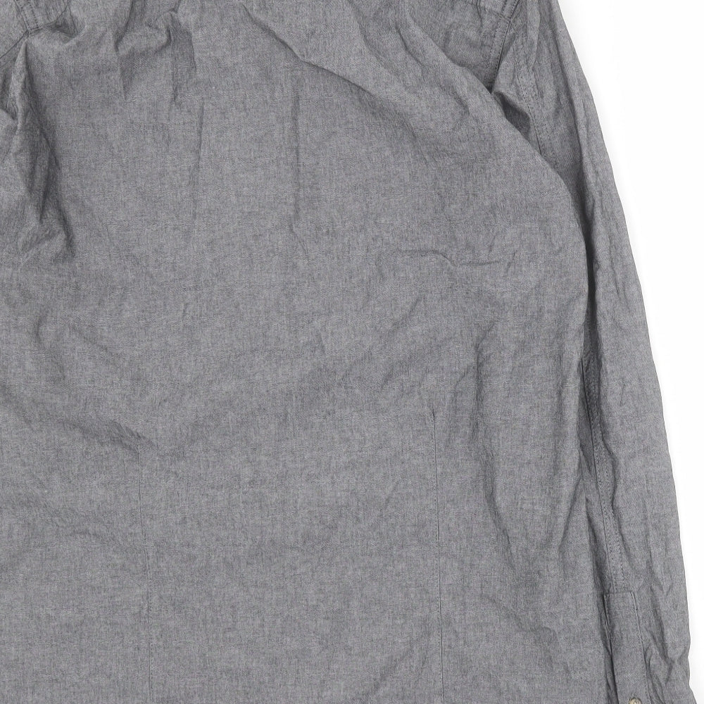Industrialize Mens Grey Cotton Button-Up Size L Collared Button