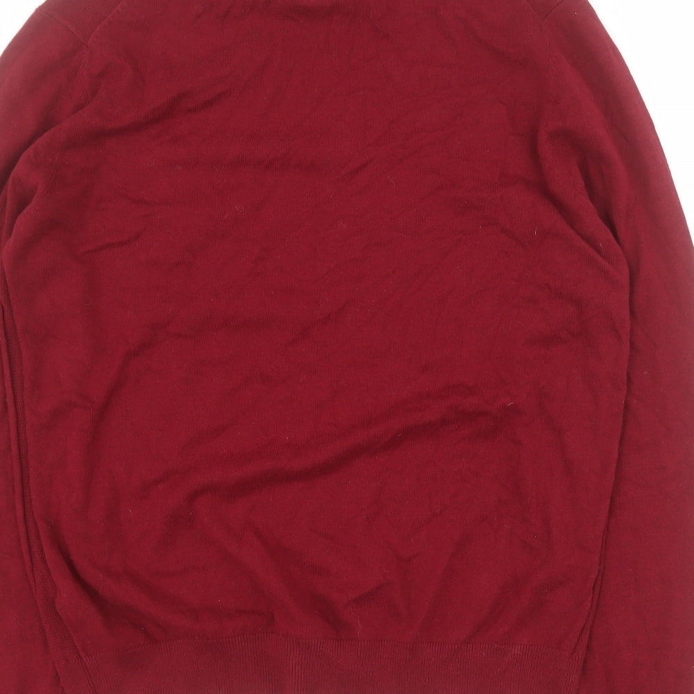 Burton Mens Red Round Neck Cotton Pullover Jumper Size L