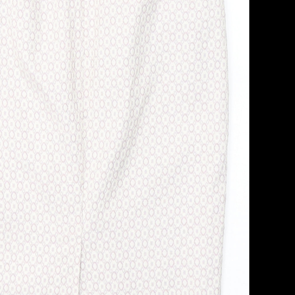 Marks & Spencer Womens Pink Geometric Polyester A-Line Skirt Size 12 Zip