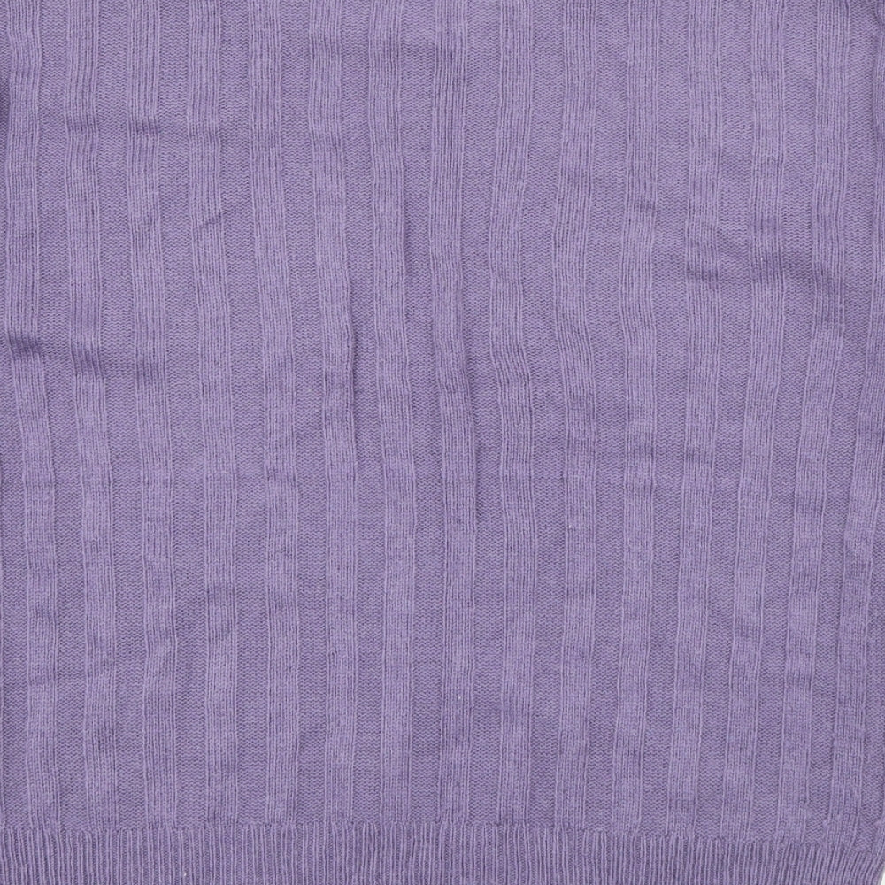 Marks & Spencer Womens Purple Crew Neck Acrylic Pullover Jumper Size XS