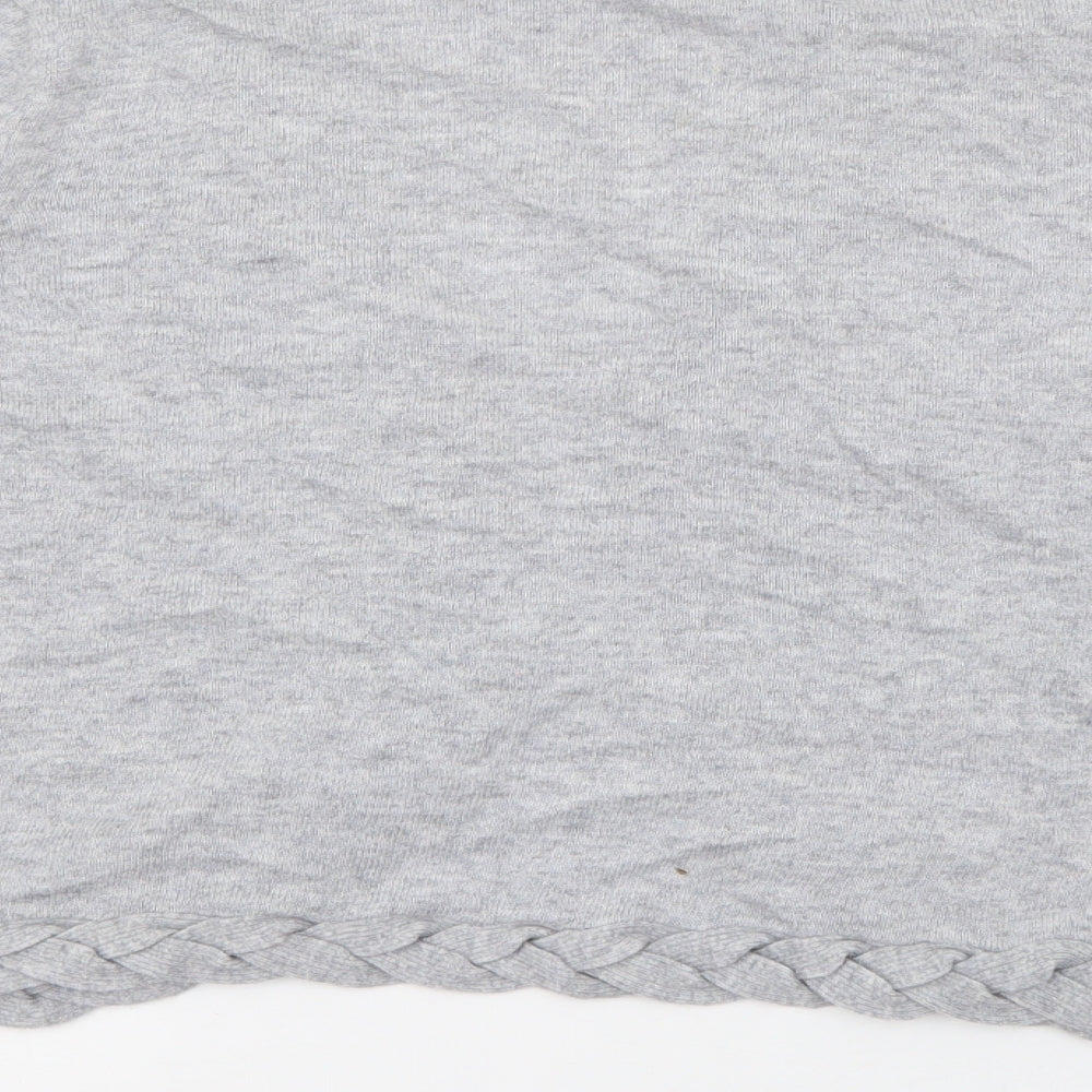 M&Co Womens Grey V-Neck Viscose Cardigan Jumper Size L