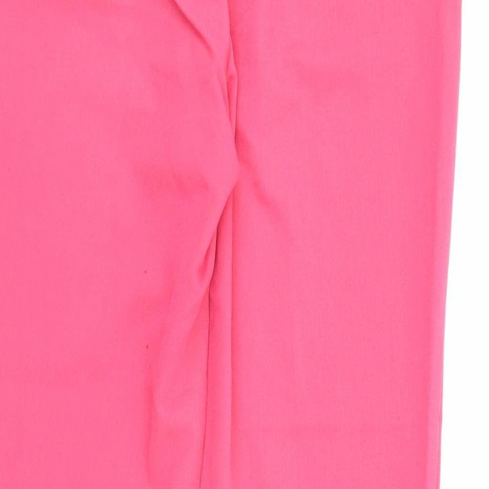 F&F Womens Pink Polyester Carrot Trousers Size 8 L26 in Regular Zip