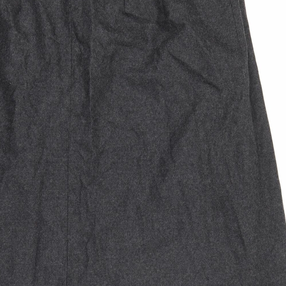 Preworn Womens Grey Acrylic A-Line Skirt Size 42 in Zip
