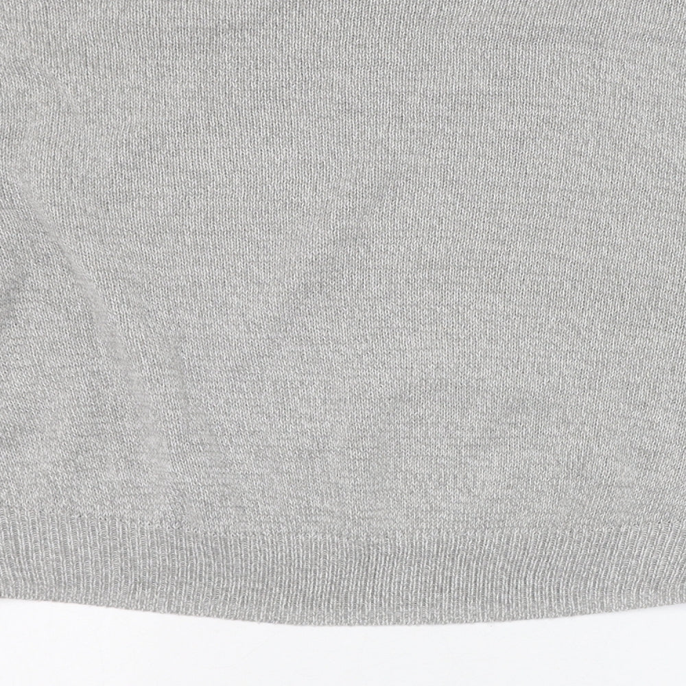 H&M Womens Grey Round Neck Acrylic Pullover Jumper Size S