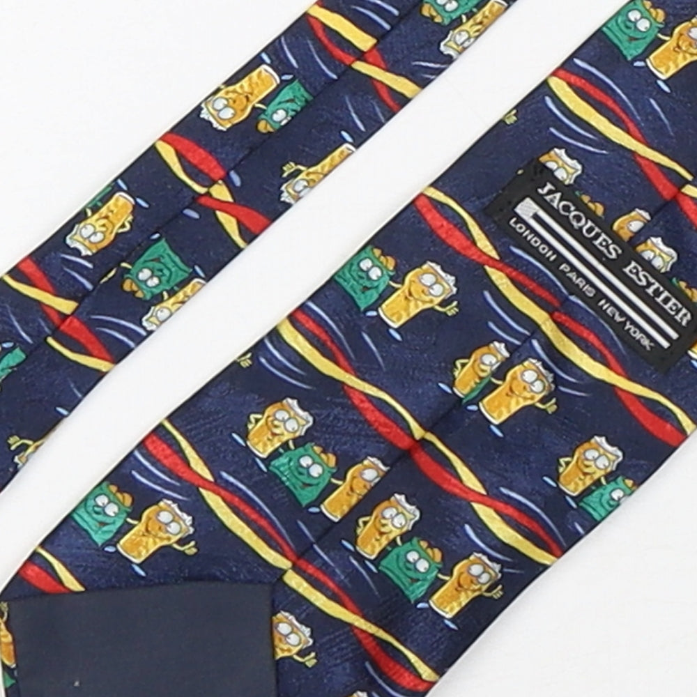 Jacques Estier Mens Multicoloured Geometric Polyester Pointed Tie One Size