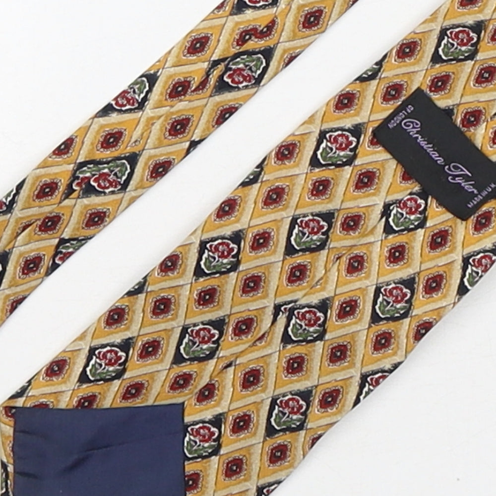 Christian Tyler Mens Multicoloured Plaids & Checks Silk Pointed Tie One Size