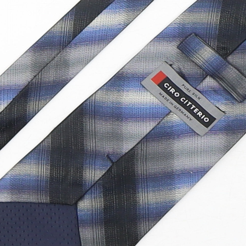 Ciro Citterio Mens Multicoloured Plaids & Checks Silk Pointed Tie One Size