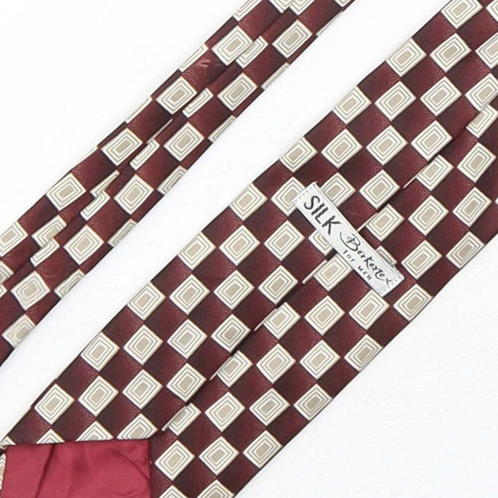 Berkertex Mens Multicoloured Plaids & Checks Silk Pointed Tie One Size