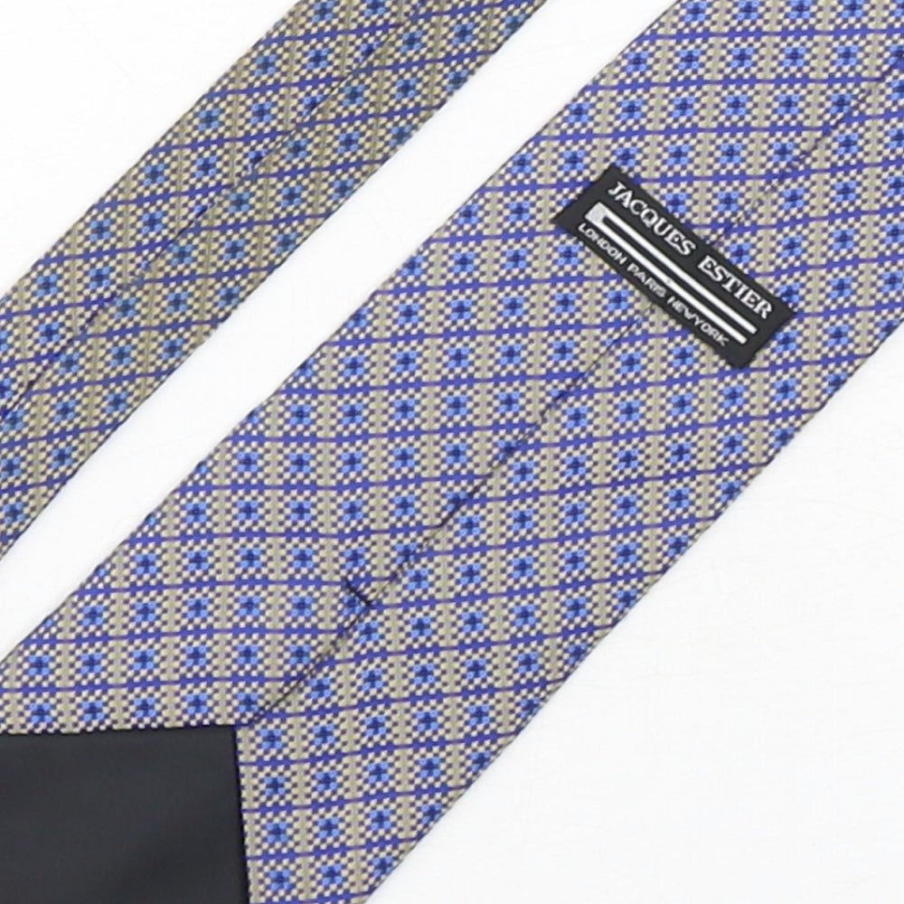 Jacques Estier Mens Multicoloured Geometric Polyester Pointed Tie One Size