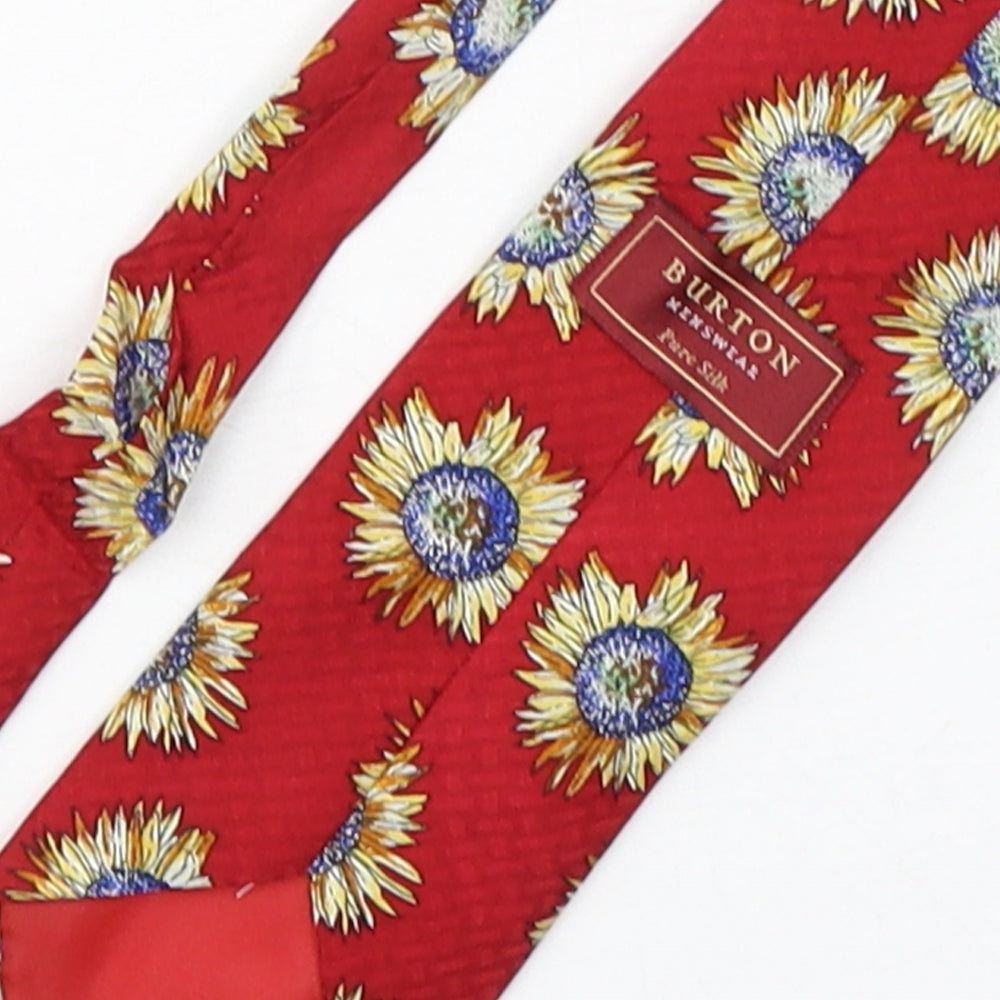 Burton Mens Multicoloured Floral Silk Pointed Tie One Size