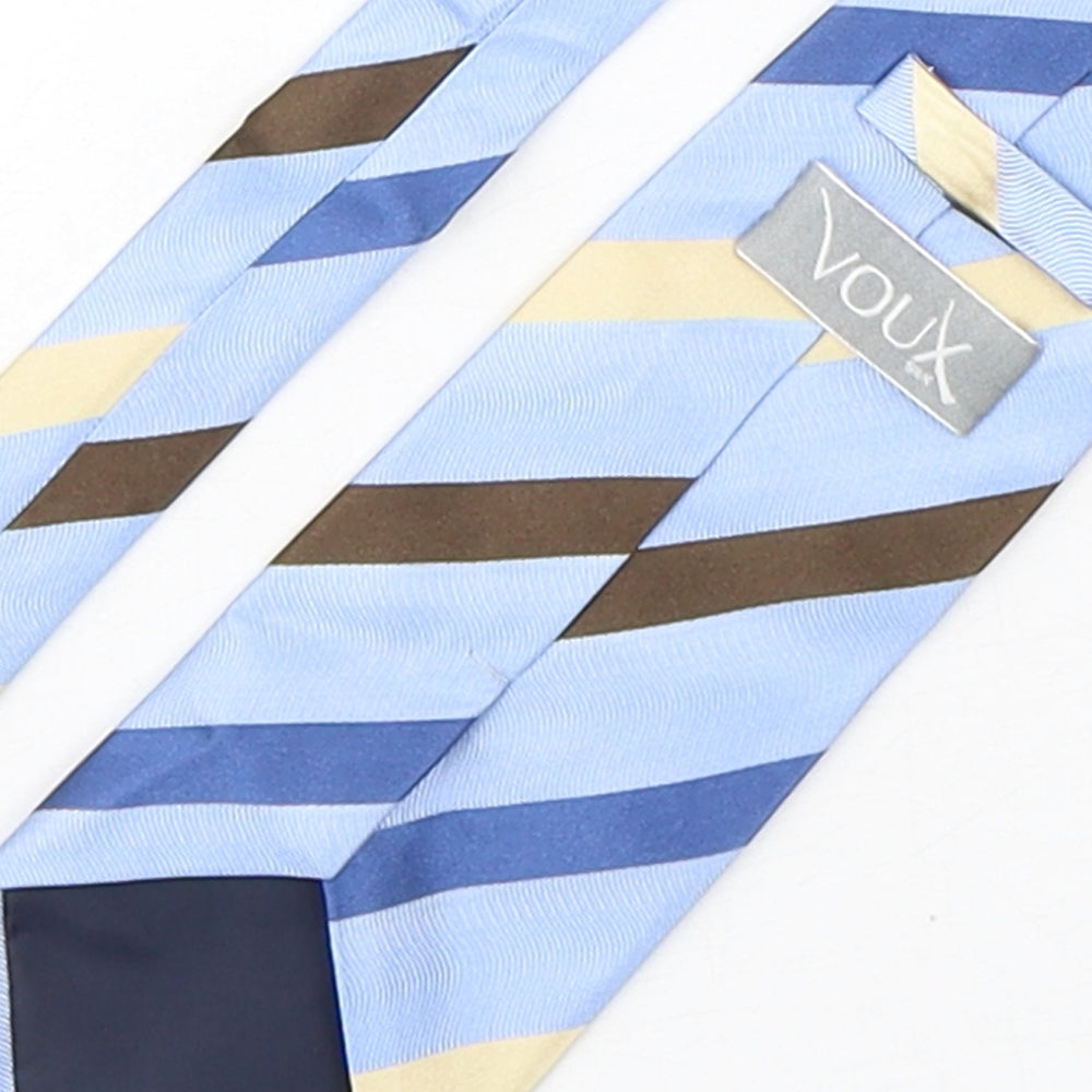 Voux Mens Multicoloured Striped Silk Pointed Tie One Size