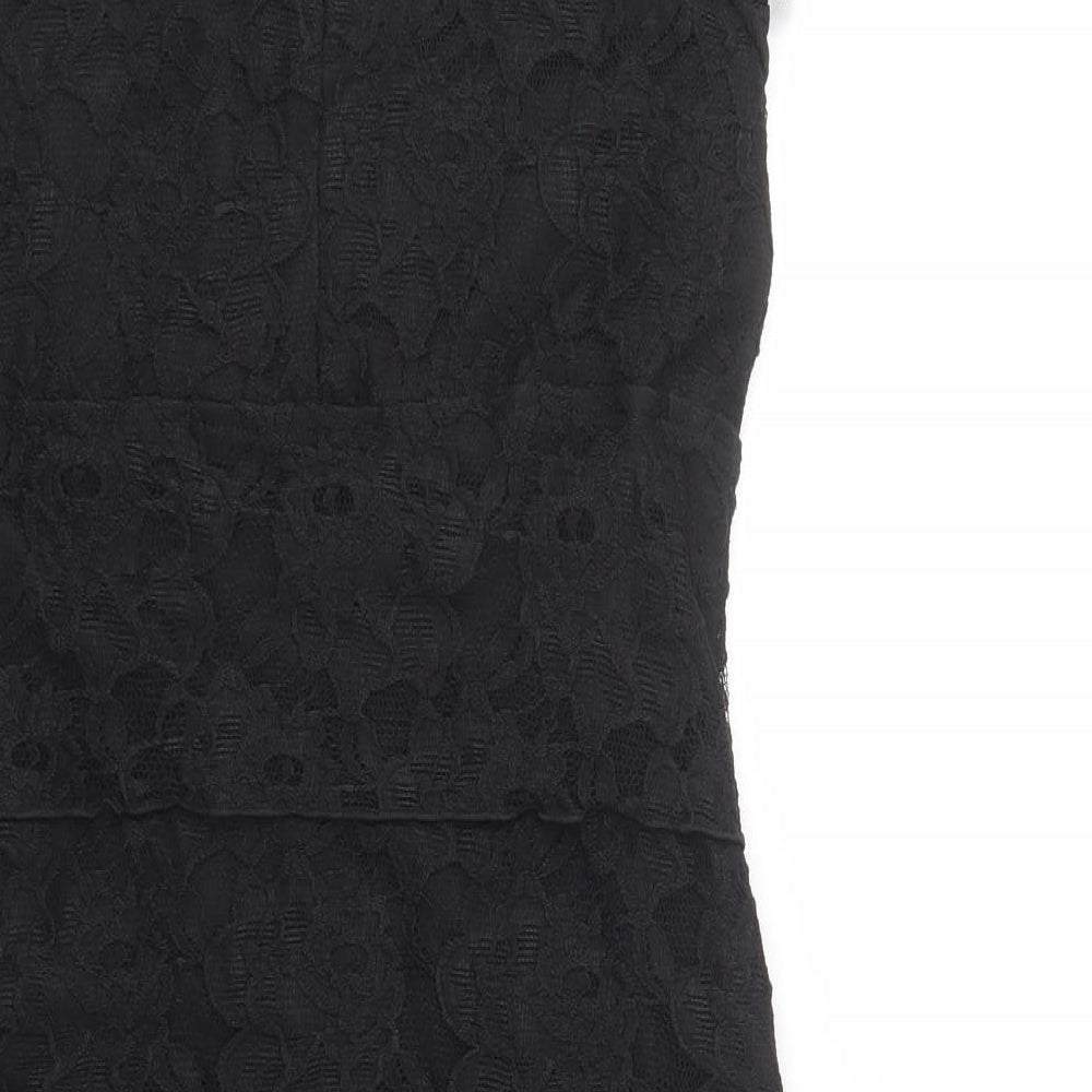 Scarlett Womens Black Polyester Pencil Dress Size 6 Collared Zip