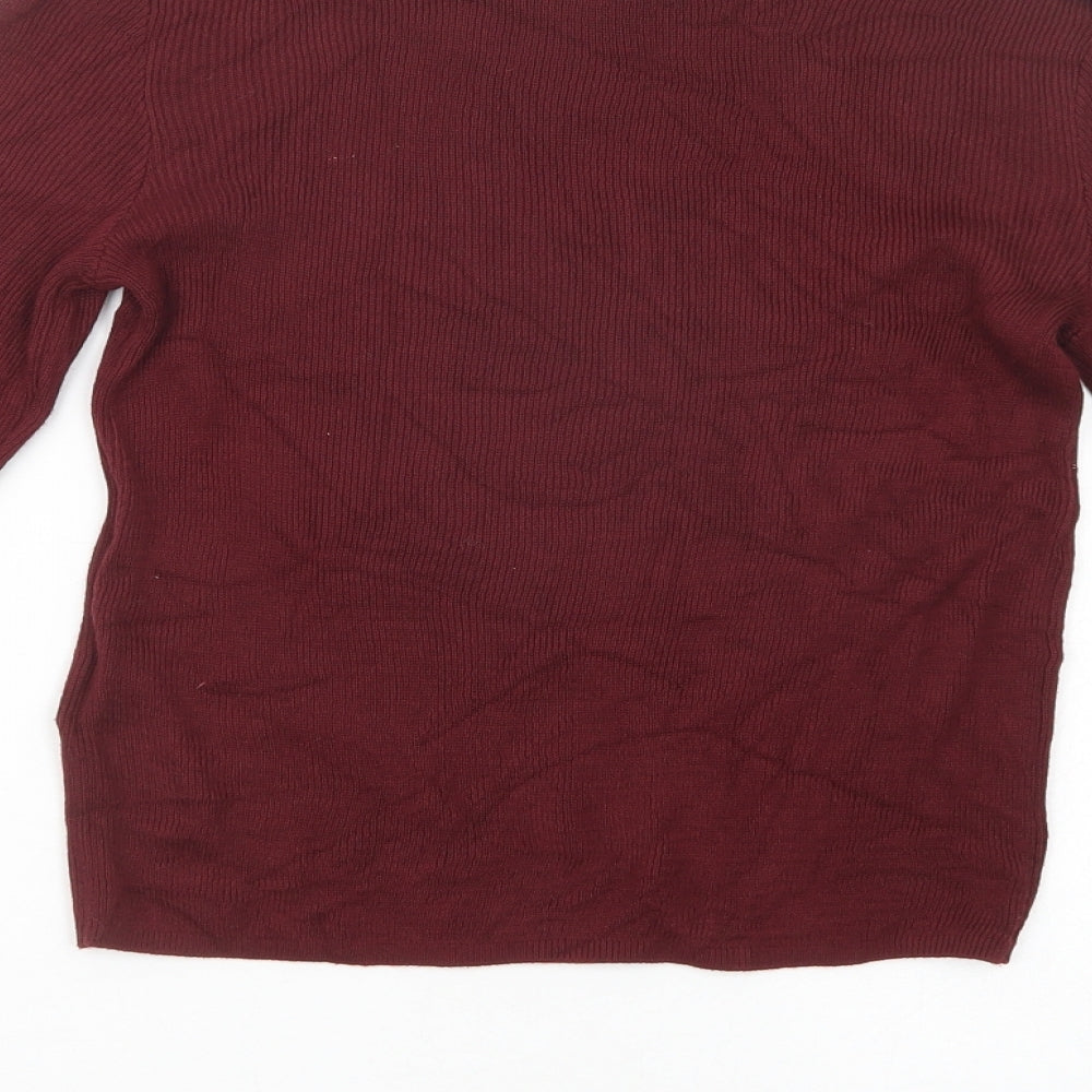 H&M Womens Purple Crew Neck Viscose Pullover Jumper Size M