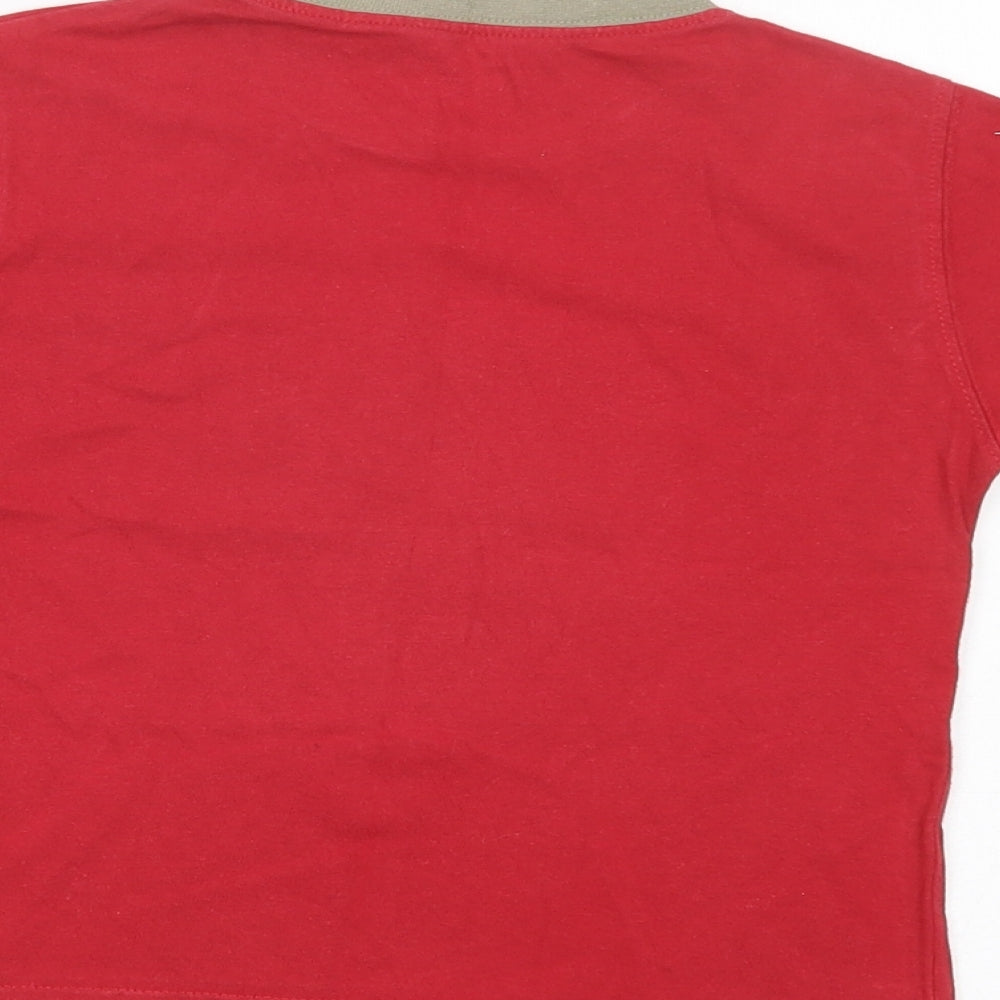Dunnes Stores Girls Red Cotton Pullover T-Shirt Size 3-4 Years Crew Neck Pullover - Cheeky Monkey