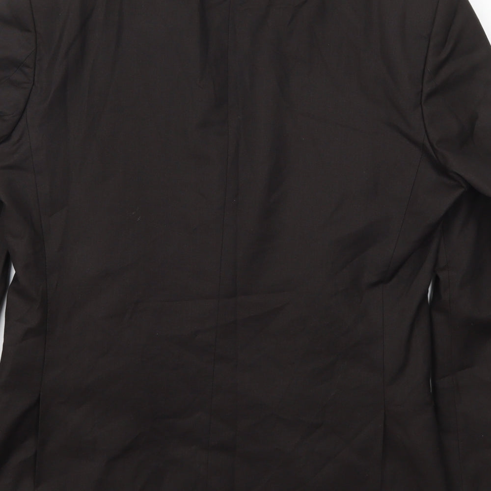 Preworn Mens Grey Polyester Jacket Suit Jacket Size 36