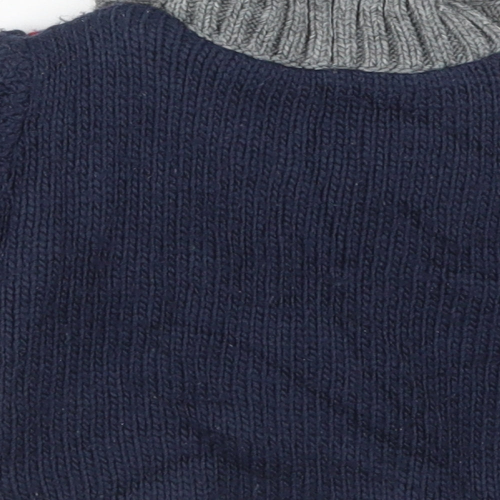 Nutmeg Boys Black Geometric Acrylic Cardigan Jumper One Size Button