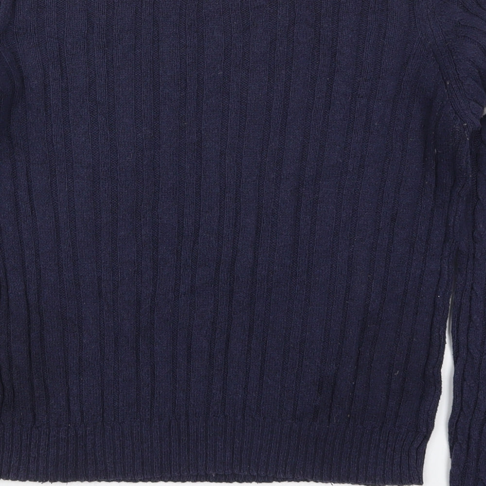 New Look Womens Blue Round Neck Acrylic Pullover Jumper Size 14