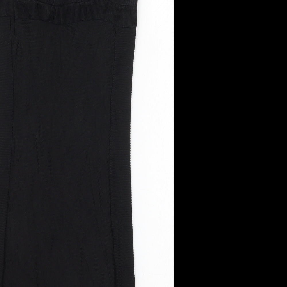 H&M Womens Black Viscose Bodycon Size S V-Neck Pullover