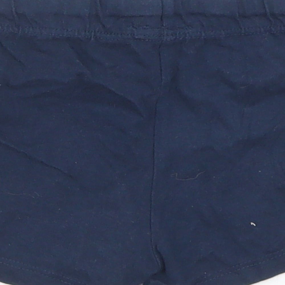 Disney Baby Boys Blue Cotton Cropped Trousers Size 12 Months Drawstring - Mickey Mouse